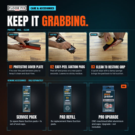 Plank Grabber™ – Attrezzo per chiudere le fessure del pavimento, con ventosa di ricambio