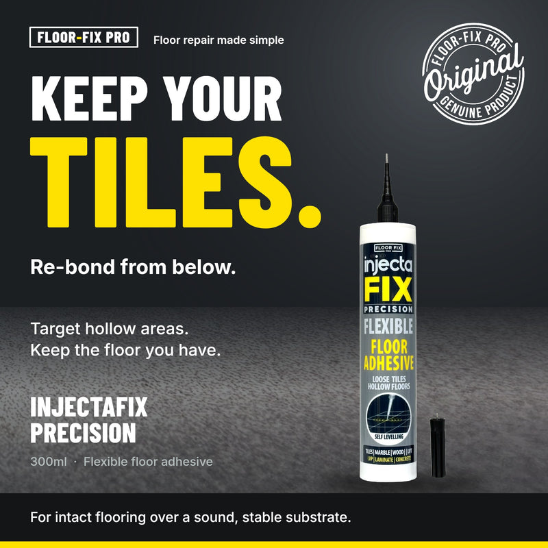 Carica immagine in Galleria Viewer, Injectafix Pro fixes loose and hollow floor tiles from below, without lifting them
