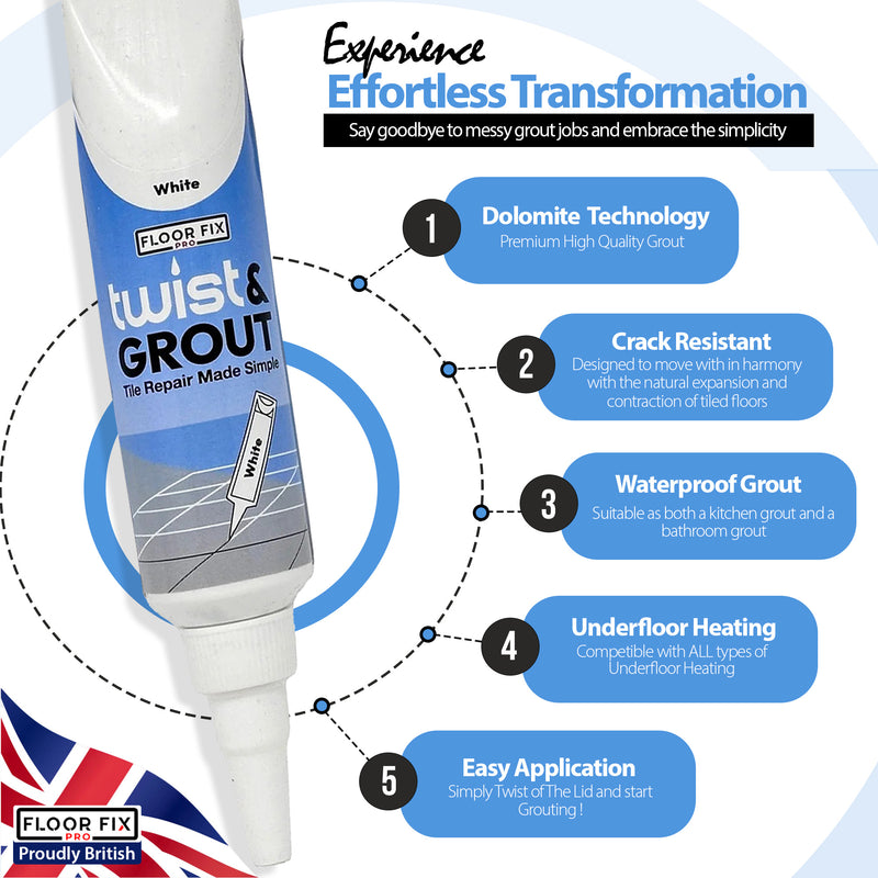 Carica immagine in Galleria Viewer, Twist &amp; Grout - Tile Grout Revive And Restore Kit - Floor Fix Pro Loose Tile &amp; Hollow Floor Adhesive
